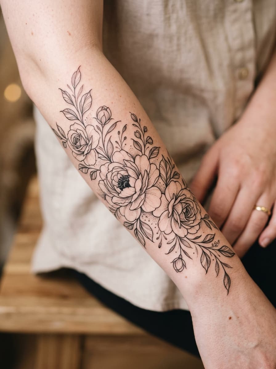 Fine Line style sample for free AI tattoo generator