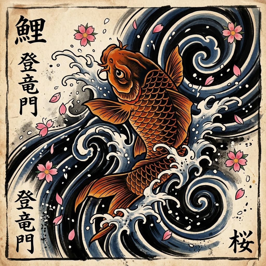 Japanese style sample for free AI tattoo generator